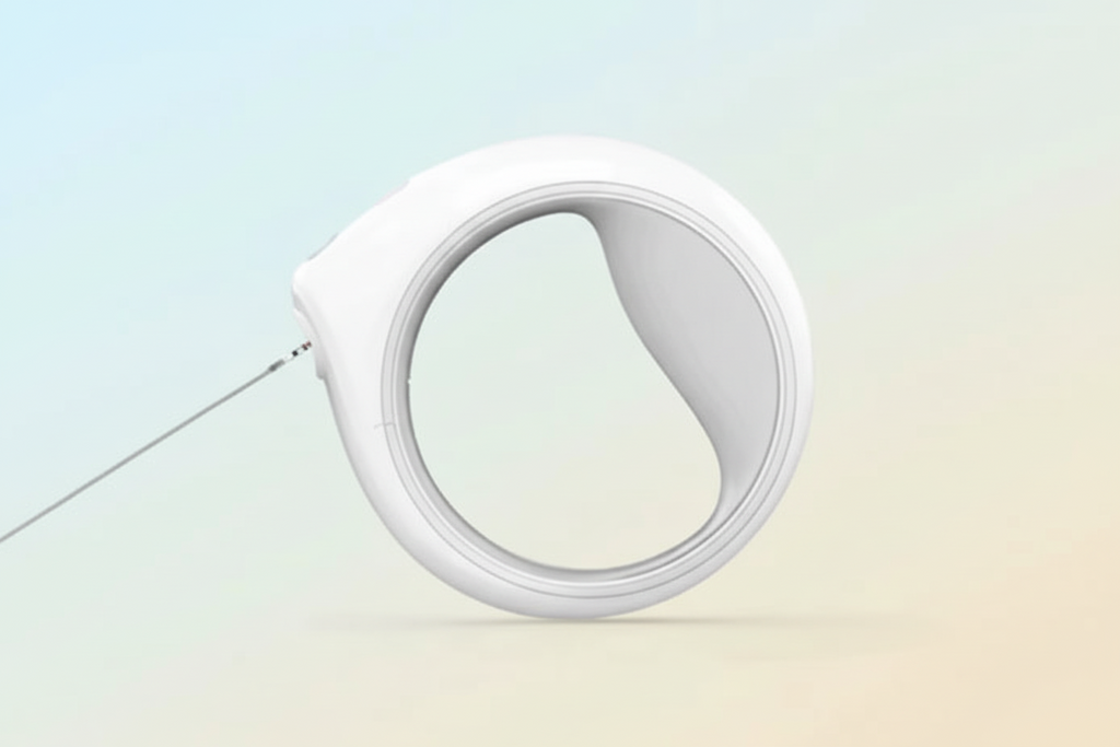 White circular object on a gradient background