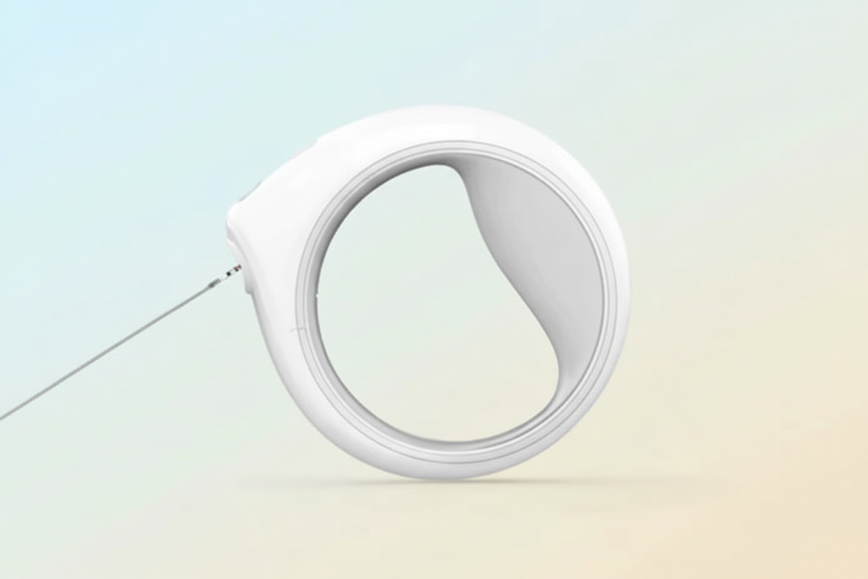 White circular object on a gradient background