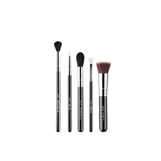 SIGMA Beauty Most Wanted Makeup Brush Set – Set of 5 Favorite Makeup Brushes for Foundation Highlighter Eyeshadow Pencil Liner and Blending (5 pcs)